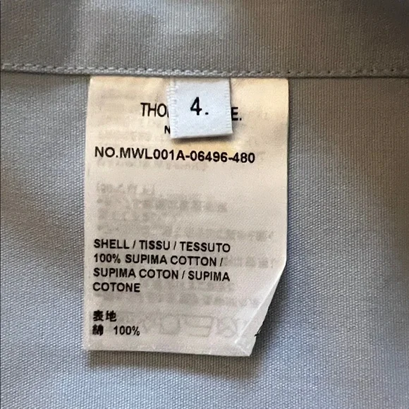 Thom Browne Oxford Classic Fit 4-Bar Stripe Blue Long Sleeve Shirt Size 4 US XL - Picture 9 of 9
